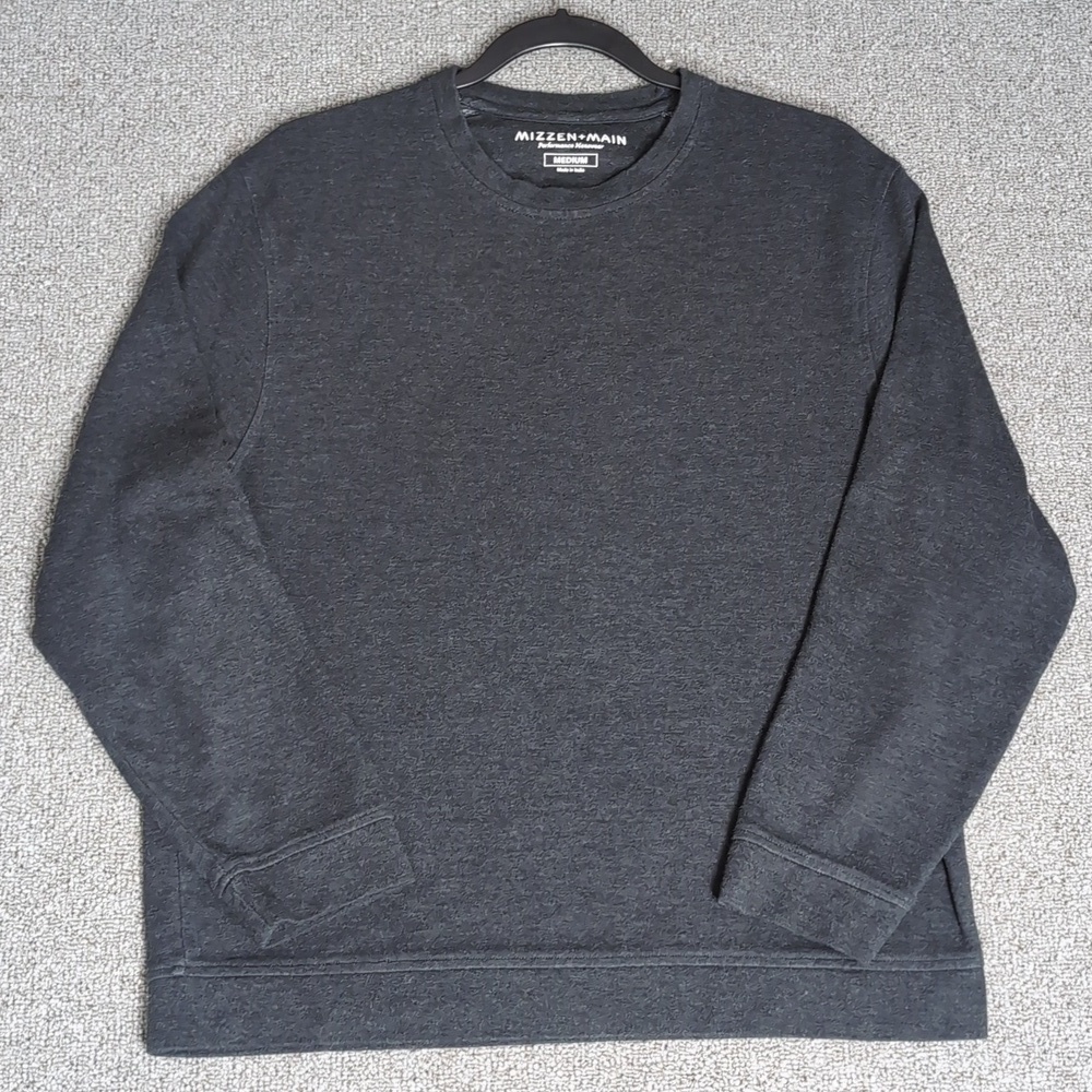 Mizzen+Main Performance Pullover Crewneck Sweatshirt Size Medium In Gray
